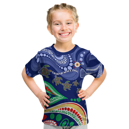 Personalized 60th Birthday Aboriginal Art Kid T Shirt Indigenous Sea Turtle Dot Painting Cultural Dancing