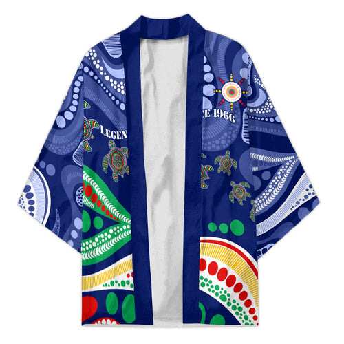 Personalized 60th Birthday Aboriginal Art Kimono Indigenous Sea Turtle Dot Painting Cultural Dancing