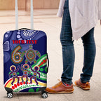 Personalized 60th Birthday Aboriginal Art Luggage Cover Indigenous Sea Turtle Dot Painting Cultural Dancing