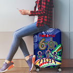 Personalized 60th Birthday Aboriginal Art Luggage Cover Indigenous Sea Turtle Dot Painting Cultural Dancing