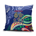 Personalized 60th Birthday Aboriginal Art Pillow Cover Indigenous Sea Turtle Dot Painting Cultural Dancing