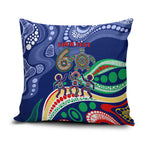 Personalized 60th Birthday Aboriginal Art Pillow Cover Indigenous Sea Turtle Dot Painting Cultural Dancing