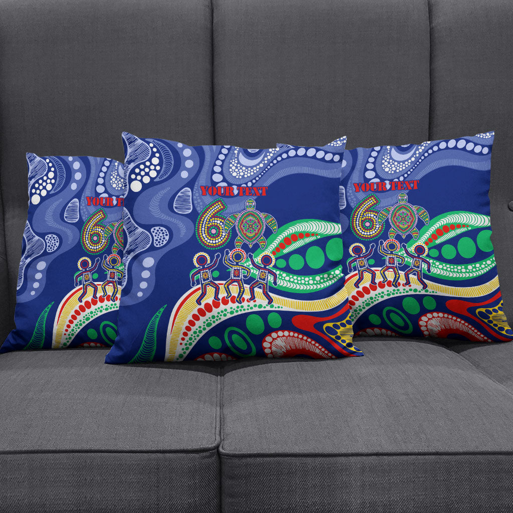 Personalized 60th Birthday Aboriginal Art Pillow Cover Indigenous Sea Turtle Dot Painting Cultural Dancing