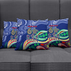 Personalized 60th Birthday Aboriginal Art Pillow Cover Indigenous Sea Turtle Dot Painting Cultural Dancing