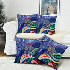 Personalized 60th Birthday Aboriginal Art Pillow Cover Indigenous Sea Turtle Dot Painting Cultural Dancing