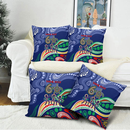 Personalized 60th Birthday Aboriginal Art Pillow Cover Indigenous Sea Turtle Dot Painting Cultural Dancing