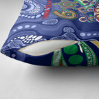 Personalized 60th Birthday Aboriginal Art Pillow Cover Indigenous Sea Turtle Dot Painting Cultural Dancing