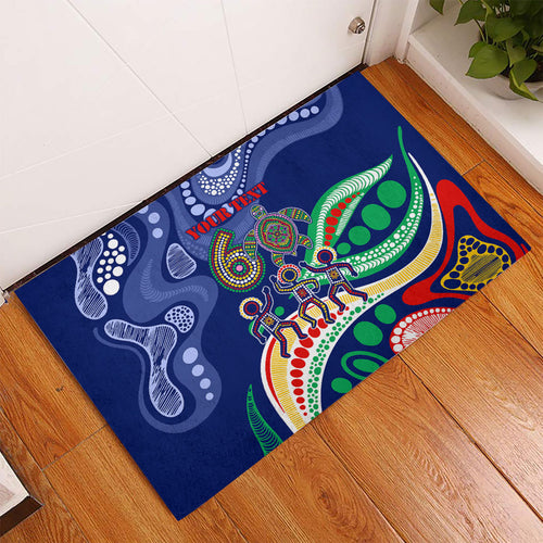 Personalized 60th Birthday Aboriginal Art Rubber Doormat Indigenous Sea Turtle Dot Painting Cultural Dancing