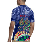Personalized 60th Birthday Aboriginal Art Rugby Jersey Indigenous Sea Turtle Dot Painting Cultural Dancing