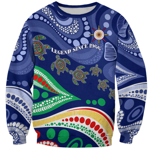 Personalized 60th Birthday Aboriginal Art Sweatshirt Indigenous Sea Turtle Dot Painting Cultural Dancing
