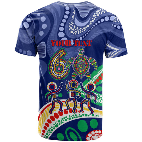 Personalized 60th Birthday Aboriginal Art T Shirt Indigenous Sea Turtle Dot Painting Cultural Dancing