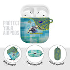 Australia Men National Water Polo Team AirPods Case Aboriginal Dot Art Style Patriotic Aquatic Sport
