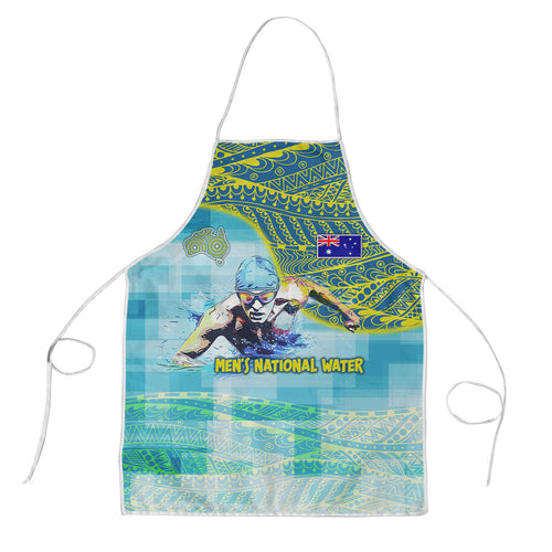 Australia Men National Water Polo Team Apron Aboriginal Dot Art Style Patriotic Aquatic Sport