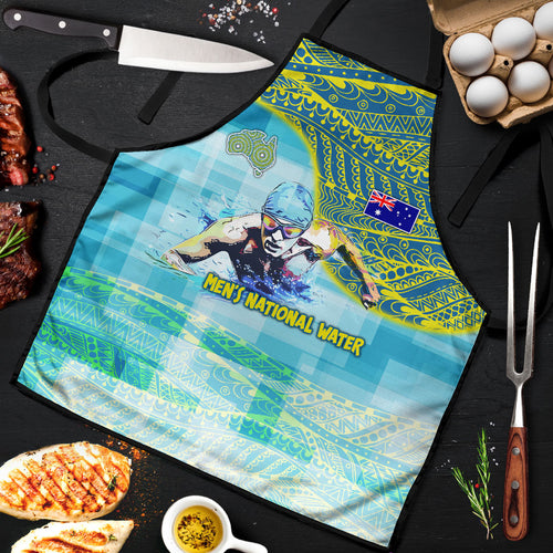 Australia Men National Water Polo Team Apron Aboriginal Dot Art Style Patriotic Aquatic Sport