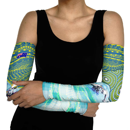 Australia Men National Water Polo Team Arm Sleeves Aboriginal Dot Art Style Patriotic Aquatic Sport