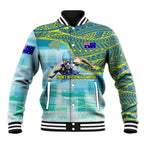 Australia Men National Water Polo Team Baseball Jacket Aboriginal Dot Art Style Patriotic Aquatic Sport