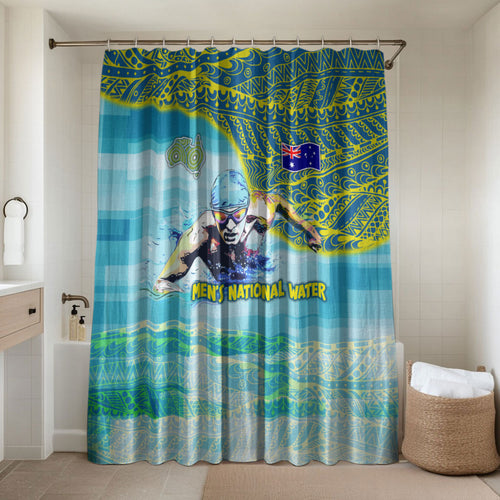 Australia Men National Water Polo Team Bathroom Set Aboriginal Dot Art Style Patriotic Aquatic Sport