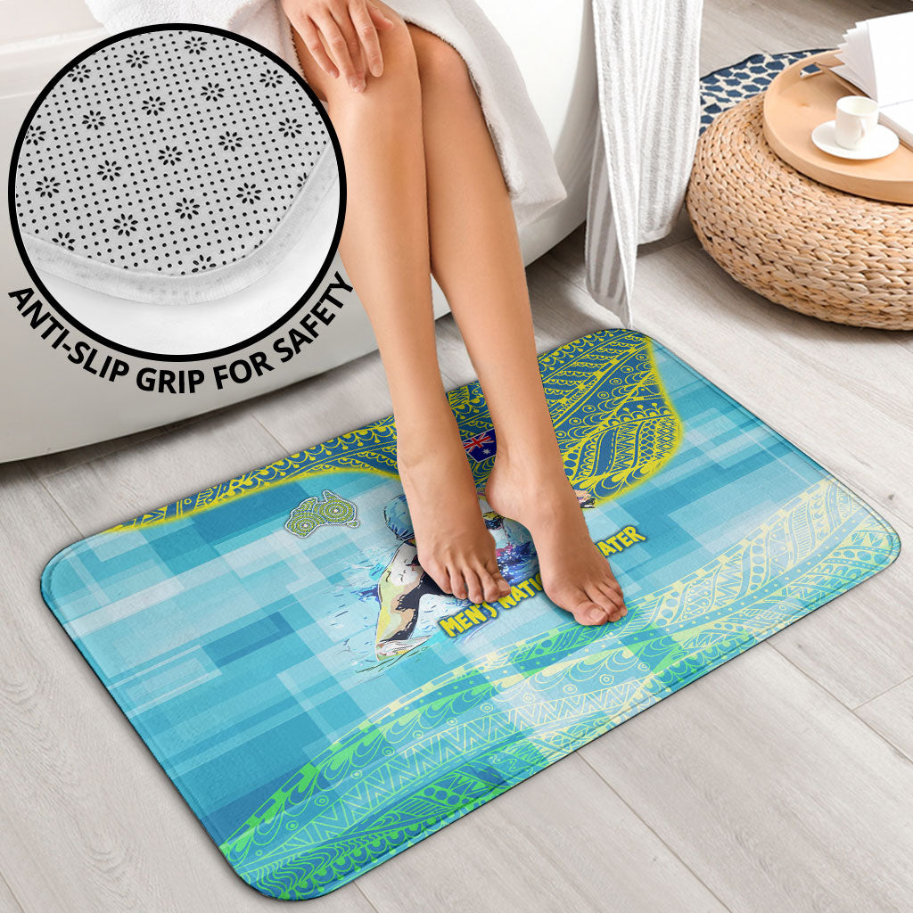 Australia Men National Water Polo Team Bathroom Set Aboriginal Dot Art Style Patriotic Aquatic Sport