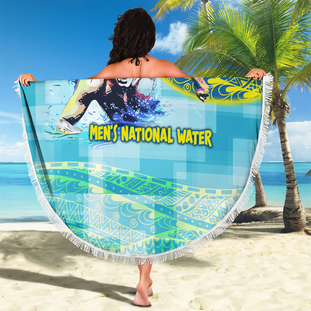 Australia Men National Water Polo Team Beach Blanket Aboriginal Dot Art Style Patriotic Aquatic Sport