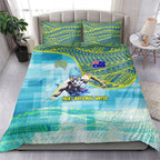 Australia Men National Water Polo Team Bedding Set Aboriginal Dot Art Style Patriotic Aquatic Sport