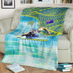 Australia Men National Water Polo Team Blanket Aboriginal Dot Art Style Patriotic Aquatic Sport