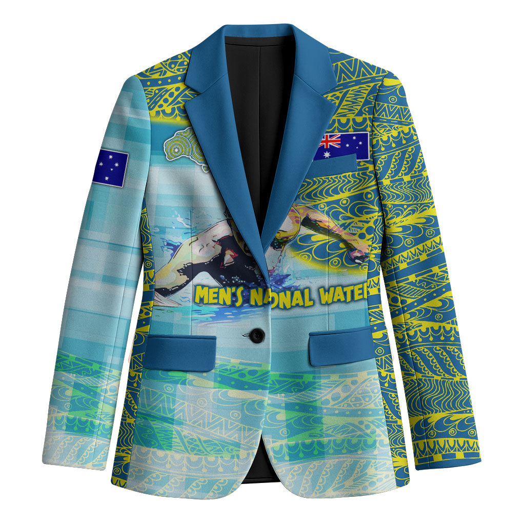 Australia Men National Water Polo Team Blazer Aboriginal Dot Art Style Patriotic Aquatic Sport