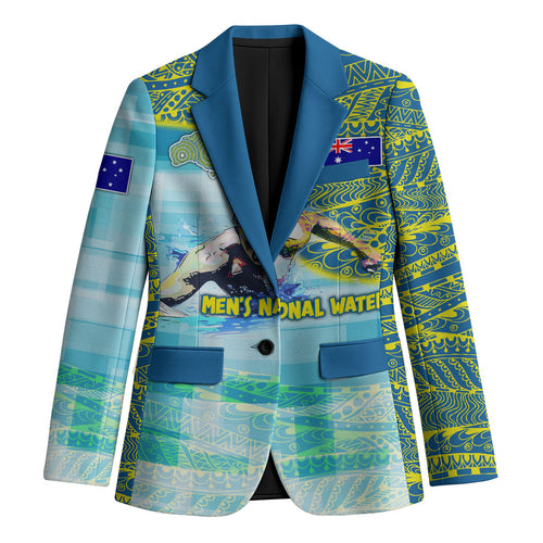 Australia Men National Water Polo Team Blazer Aboriginal Dot Art Style Patriotic Aquatic Sport