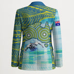 Australia Men National Water Polo Team Blazer Aboriginal Dot Art Style Patriotic Aquatic Sport