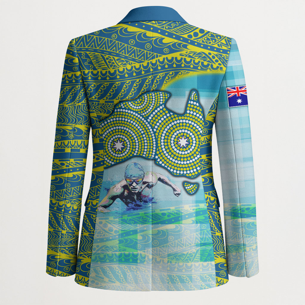 Australia Men National Water Polo Team Blazer Aboriginal Dot Art Style Patriotic Aquatic Sport