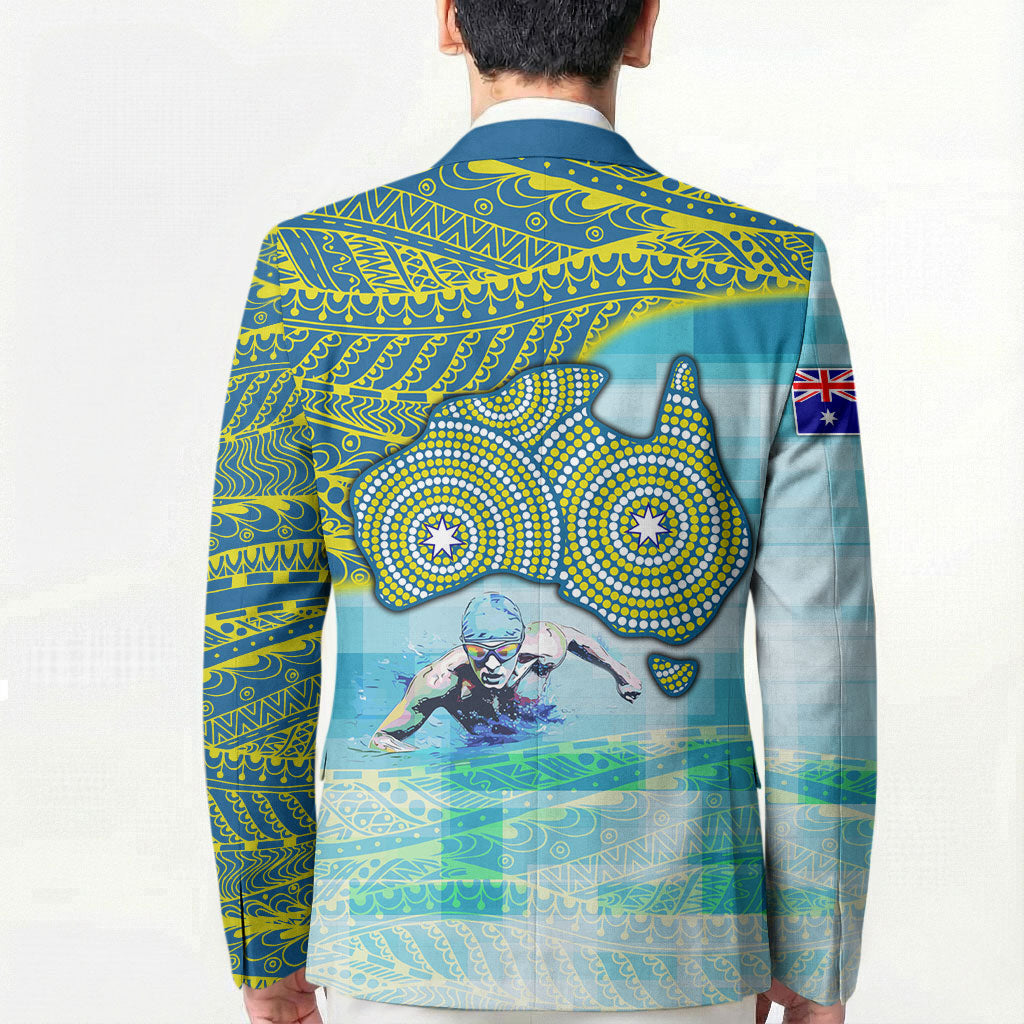 Australia Men National Water Polo Team Blazer Aboriginal Dot Art Style Patriotic Aquatic Sport