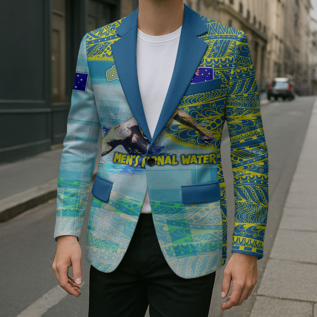 Australia Men National Water Polo Team Blazer Aboriginal Dot Art Style Patriotic Aquatic Sport