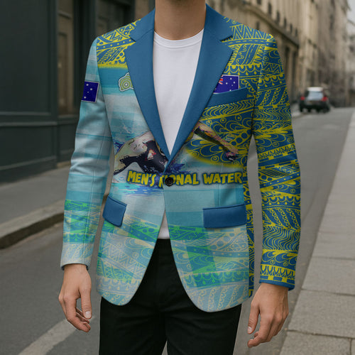 Australia Men National Water Polo Team Blazer Aboriginal Dot Art Style Patriotic Aquatic Sport