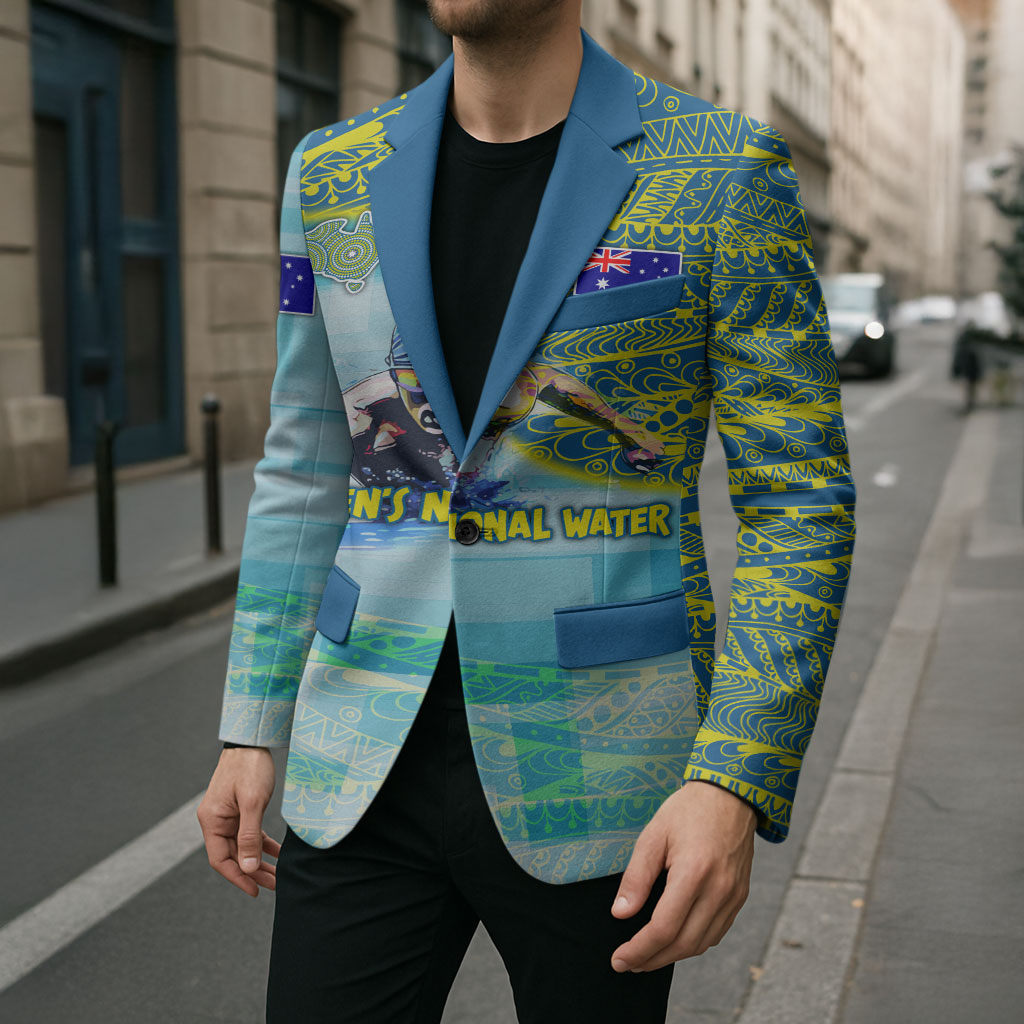 Australia Men National Water Polo Team Blazer Aboriginal Dot Art Style Patriotic Aquatic Sport