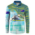 Australia Men National Water Polo Team Button Sweatshirt Aboriginal Dot Art Style Patriotic Aquatic Sport