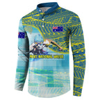 Australia Men National Water Polo Team Button Sweatshirt Aboriginal Dot Art Style Patriotic Aquatic Sport