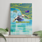 Australia Men National Water Polo Team Canvas Wall Art Aboriginal Dot Art Style Patriotic Aquatic Sport