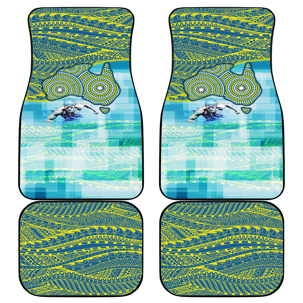 Australia Men National Water Polo Team Car Mats Aboriginal Dot Art Style Patriotic Aquatic Sport
