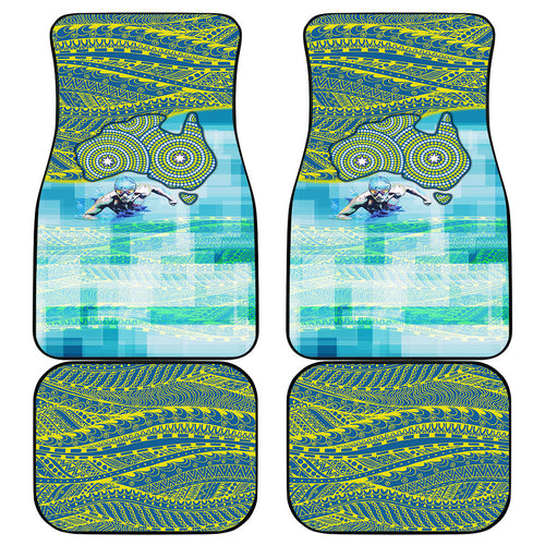 Australia Men National Water Polo Team Car Mats Aboriginal Dot Art Style Patriotic Aquatic Sport