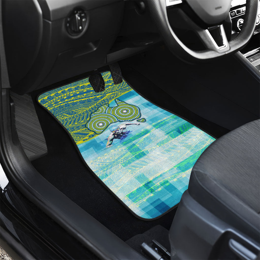 Australia Men National Water Polo Team Car Mats Aboriginal Dot Art Style Patriotic Aquatic Sport