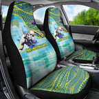 Australia Men National Water Polo Team Car Seat Cover Aboriginal Dot Art Style Patriotic Aquatic Sport