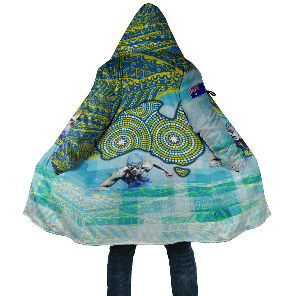 Australia Men National Water Polo Team Cloak Aboriginal Dot Art Style Patriotic Aquatic Sport