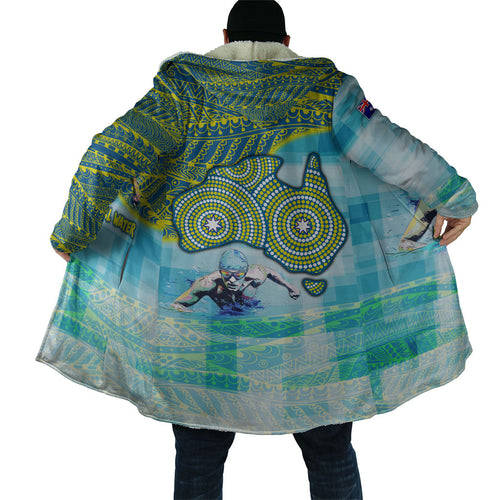 Australia Men National Water Polo Team Cloak Aboriginal Dot Art Style Patriotic Aquatic Sport