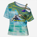 Australia Men National Water Polo Team Cross Shoulder Shirt Aboriginal Dot Art Style Patriotic Aquatic Sport