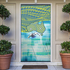 Australia Men National Water Polo Team Door Cover Aboriginal Dot Art Style Patriotic Aquatic Sport