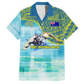 Australia Men National Water Polo Team Family Matching Tank Maxi Dress and Hawaiian Shirt Aboriginal Dot Art Style Patriotic Aquatic Sport