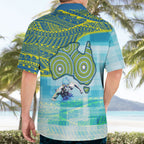 Australia Men National Water Polo Team Hawaiian Shirt Aboriginal Dot Art Style Patriotic Aquatic Sport