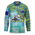 Australia Men National Water Polo Team Hockey Jersey Aboriginal Dot Art Style Patriotic Aquatic Sport