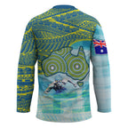 Australia Men National Water Polo Team Hockey Jersey Aboriginal Dot Art Style Patriotic Aquatic Sport