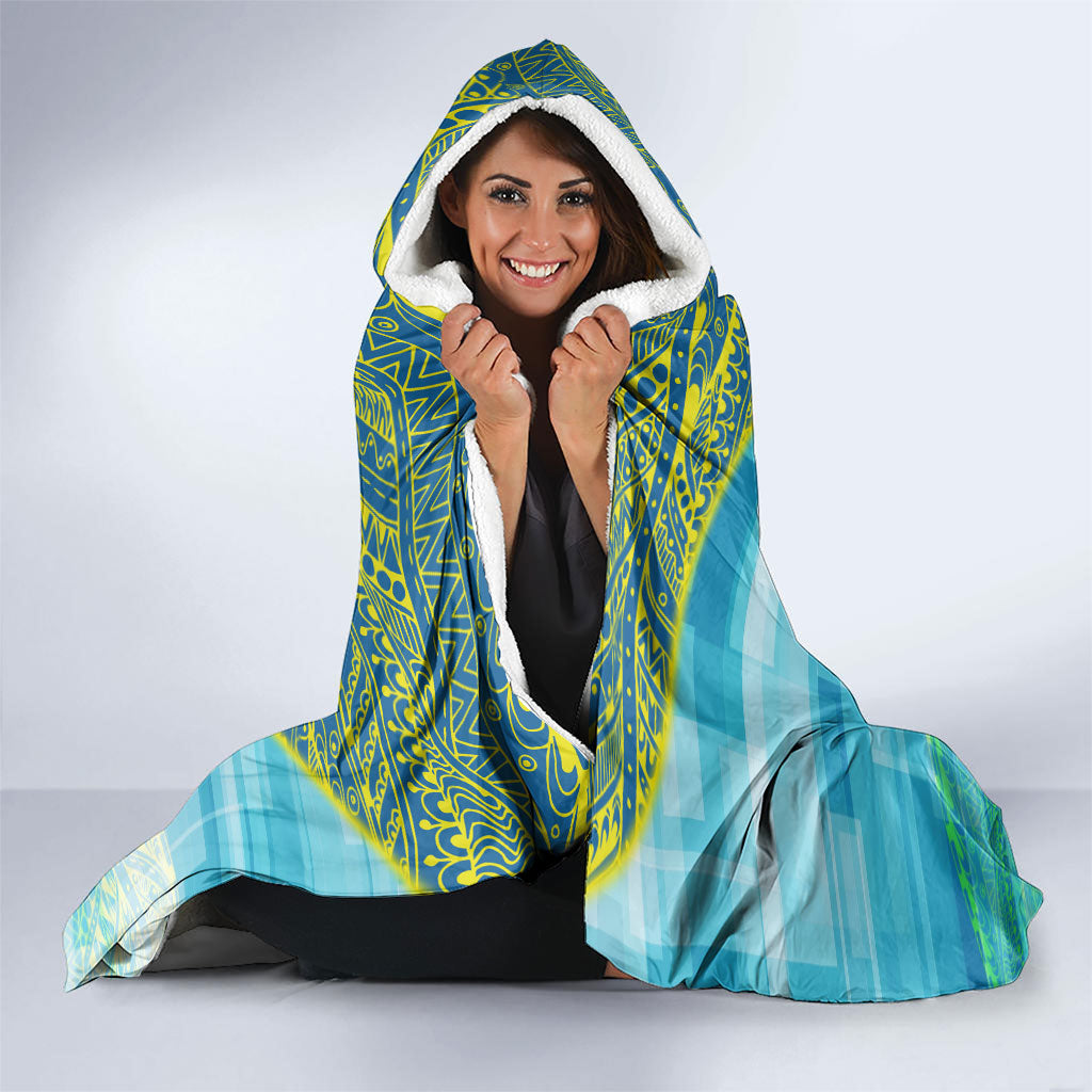 Australia Men National Water Polo Team Hooded Blanket Aboriginal Dot Art Style Patriotic Aquatic Sport