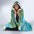 Australia Men National Water Polo Team Hooded Blanket Aboriginal Dot Art Style Patriotic Aquatic Sport